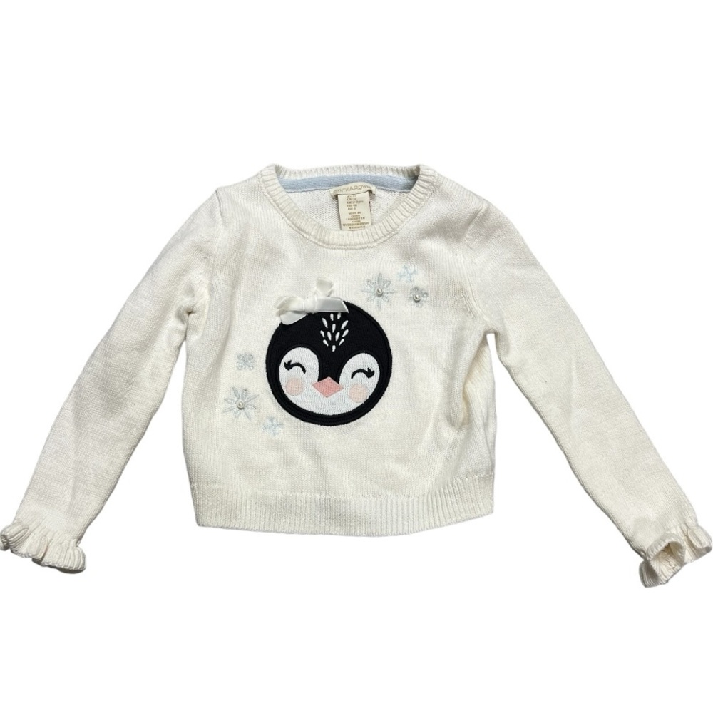 Cynthia Rowley White Kids Sweater with Penguin Applique